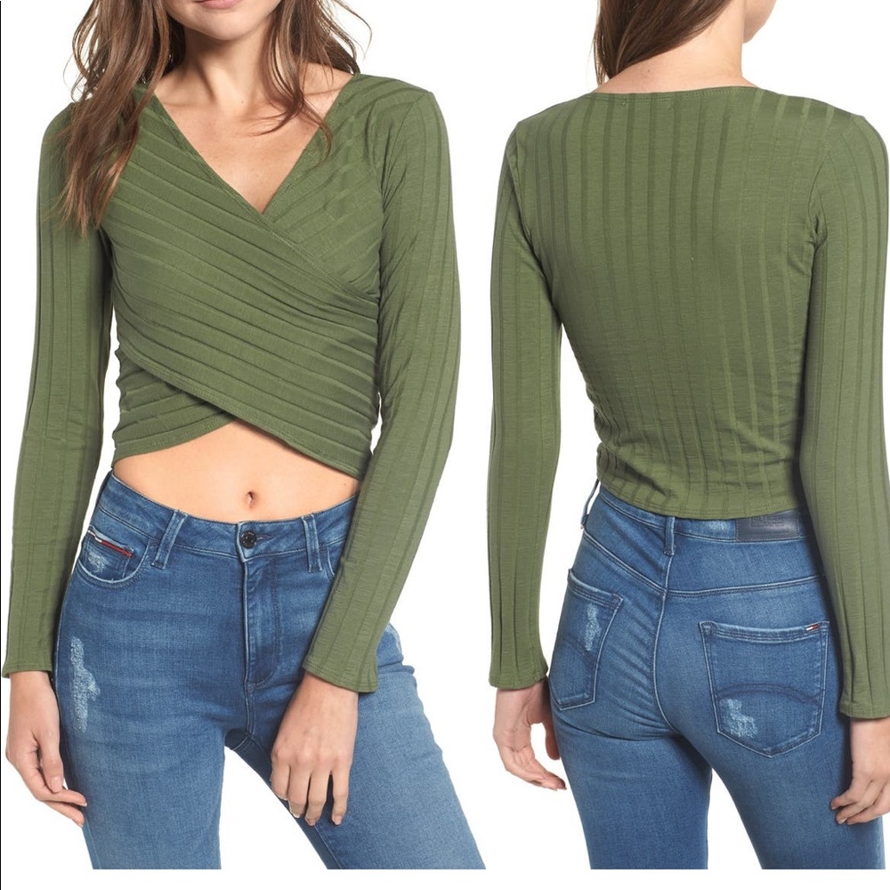 BP Rib Knit Wrap Top - Picture 2 of 3
